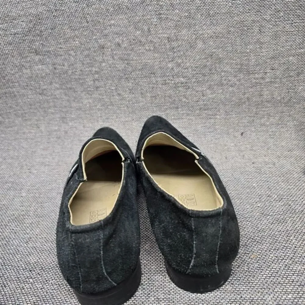 Vintage Fayva Men's Suede‎ Loafers Black Slip-On Handmade Dress Shoes 9 (EU 42)